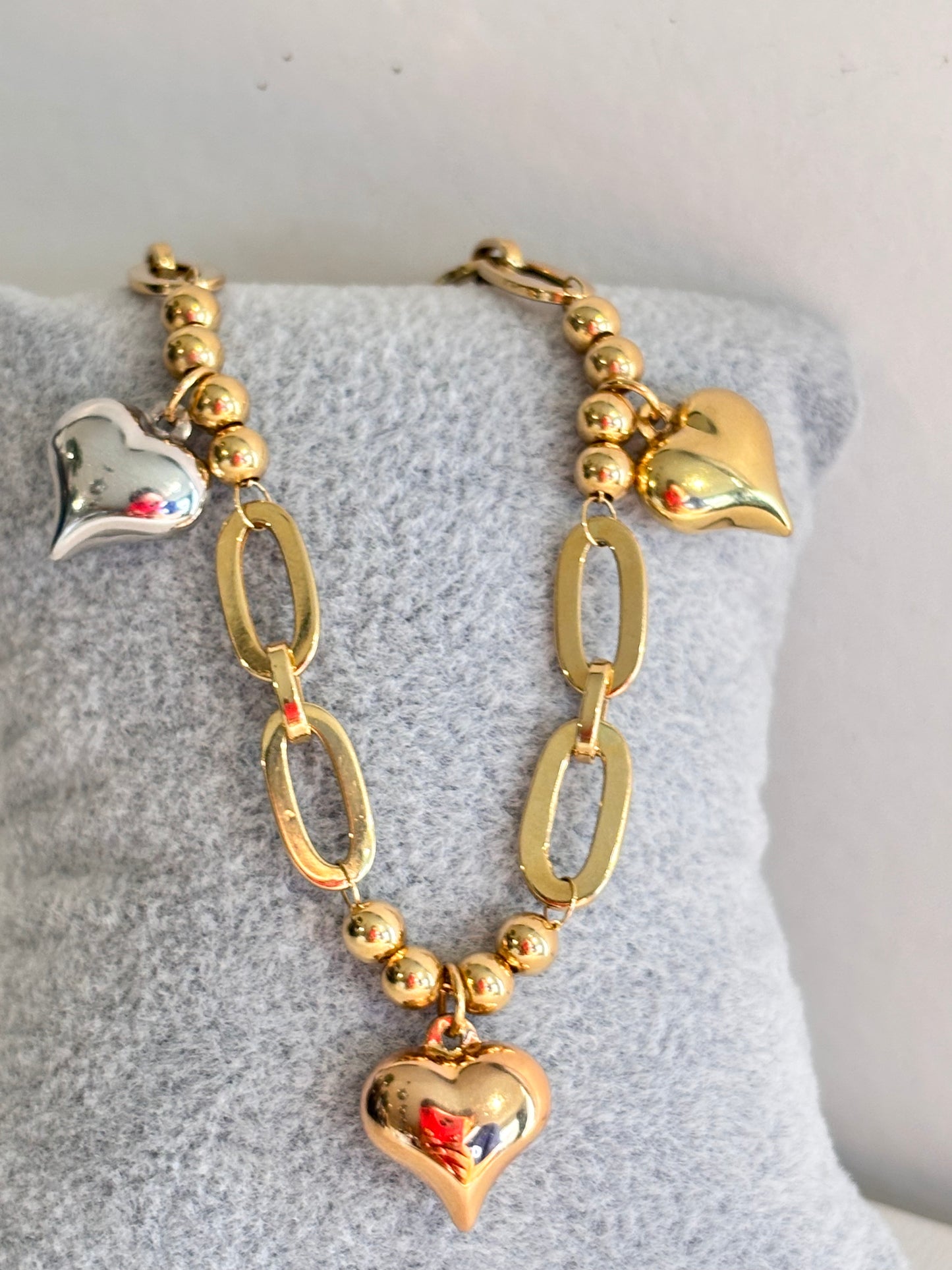 Tri colour charm bracelet