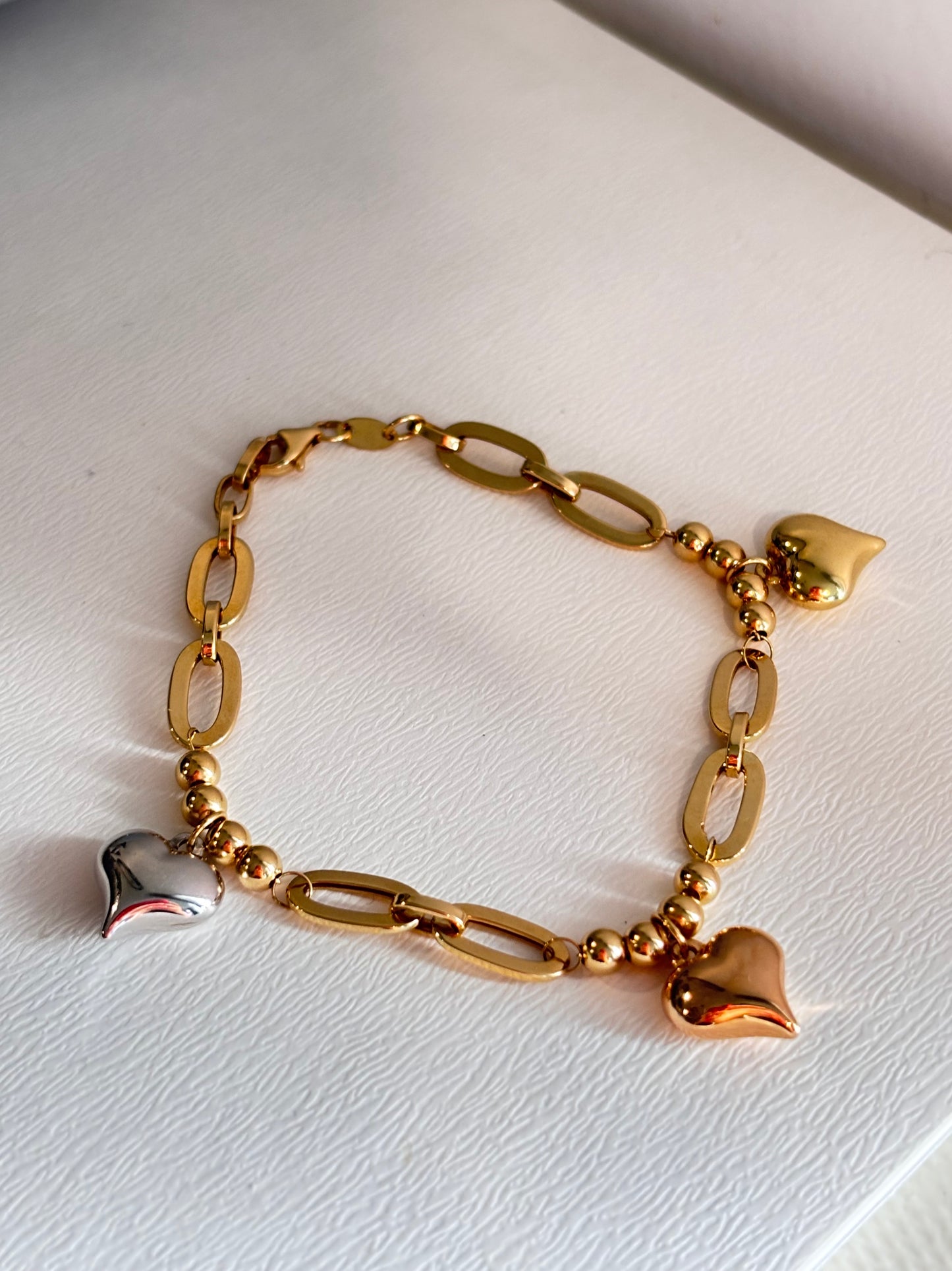 Tri colour charm bracelet