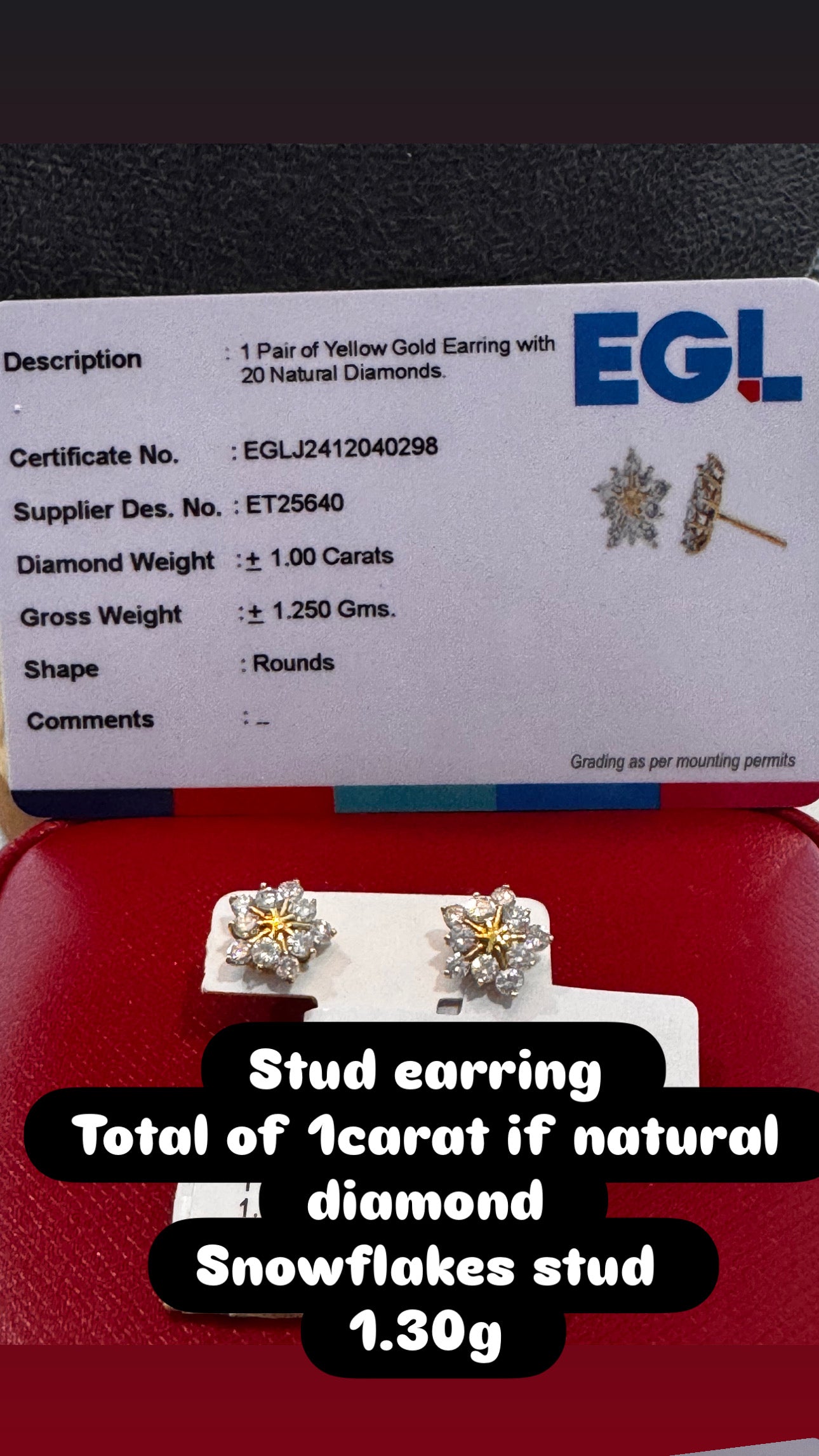 Snowflakes diamond earrings