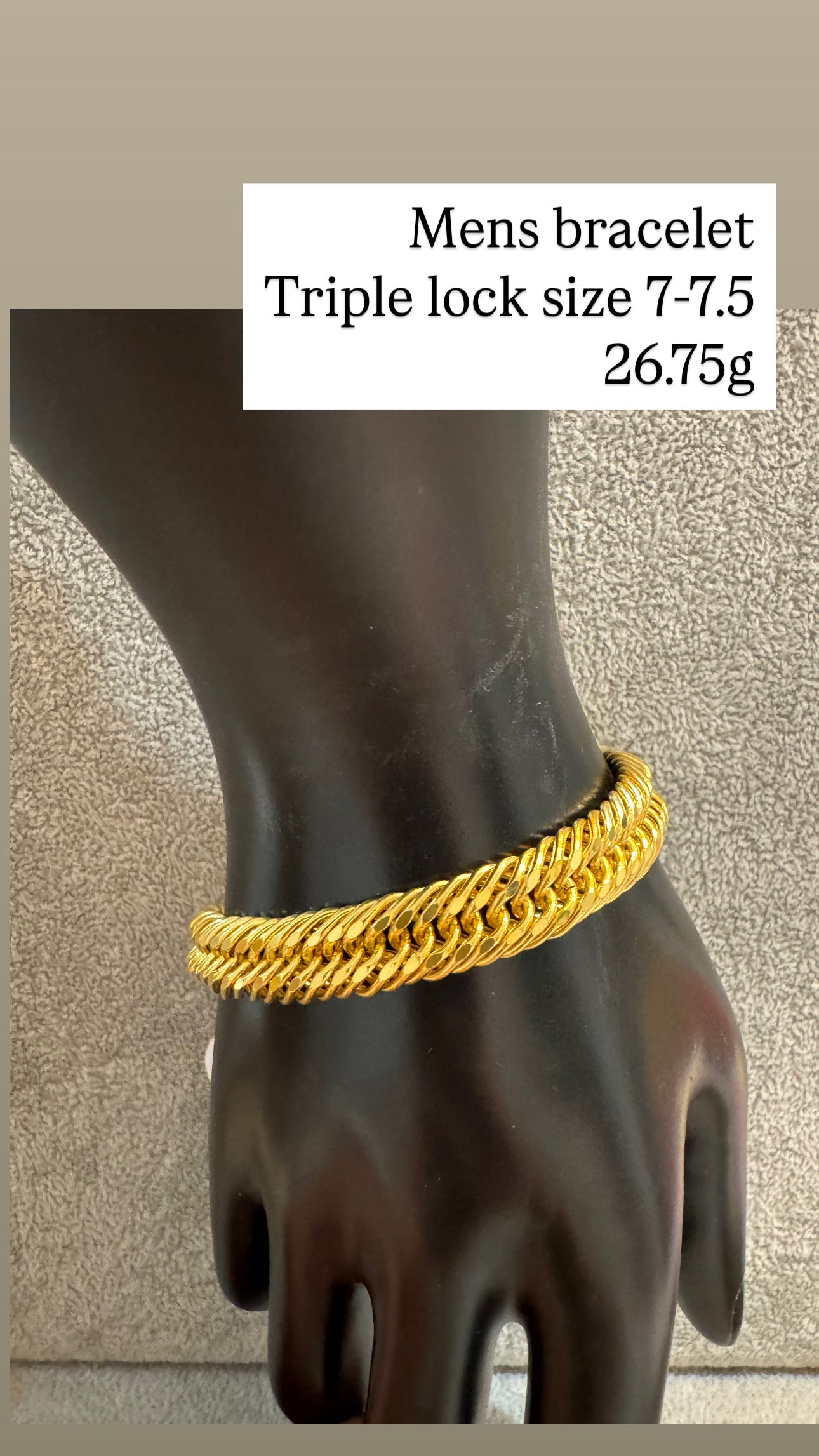 Triple lock solid bracelet