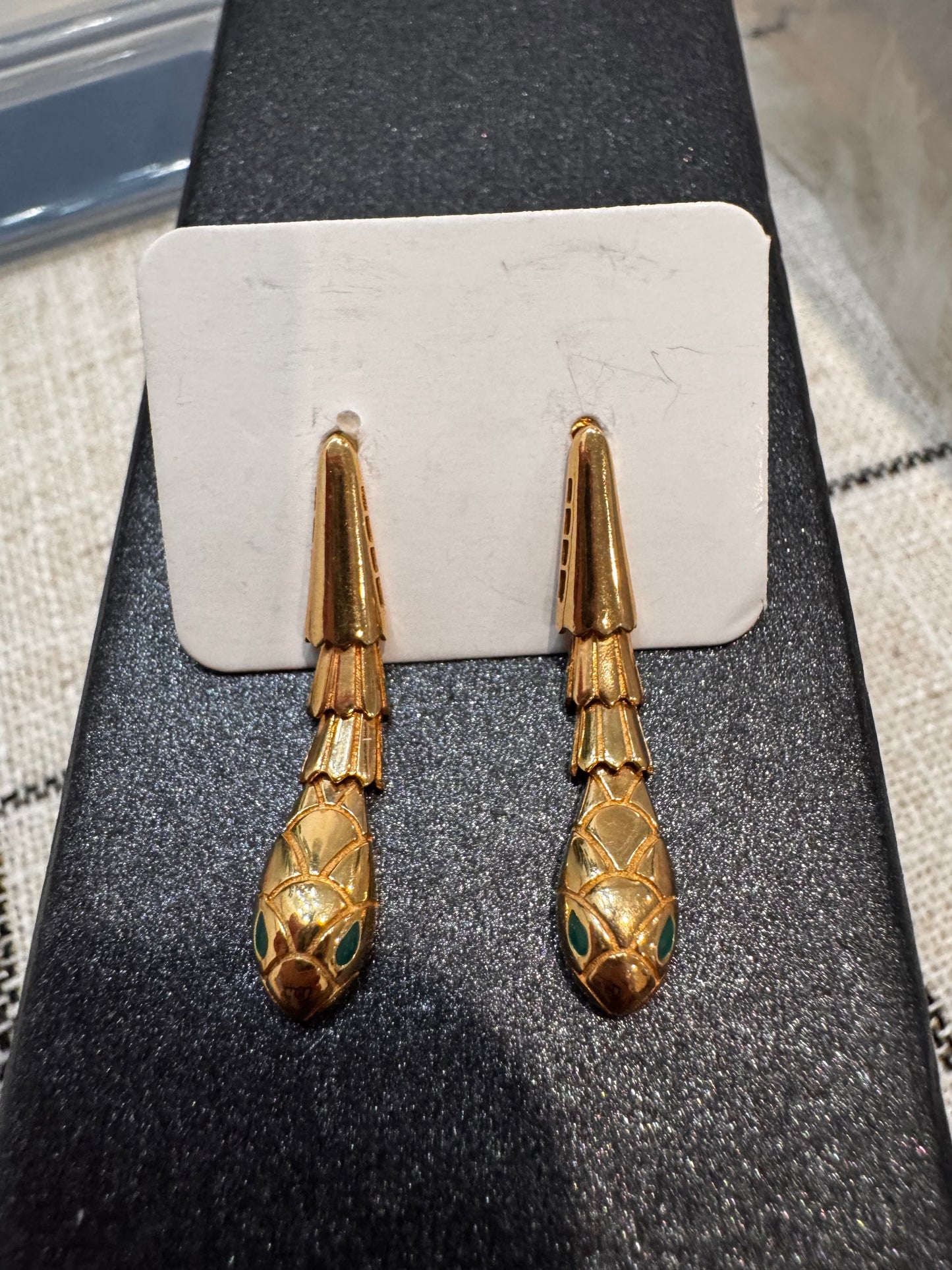 Serpent stud dangling earring