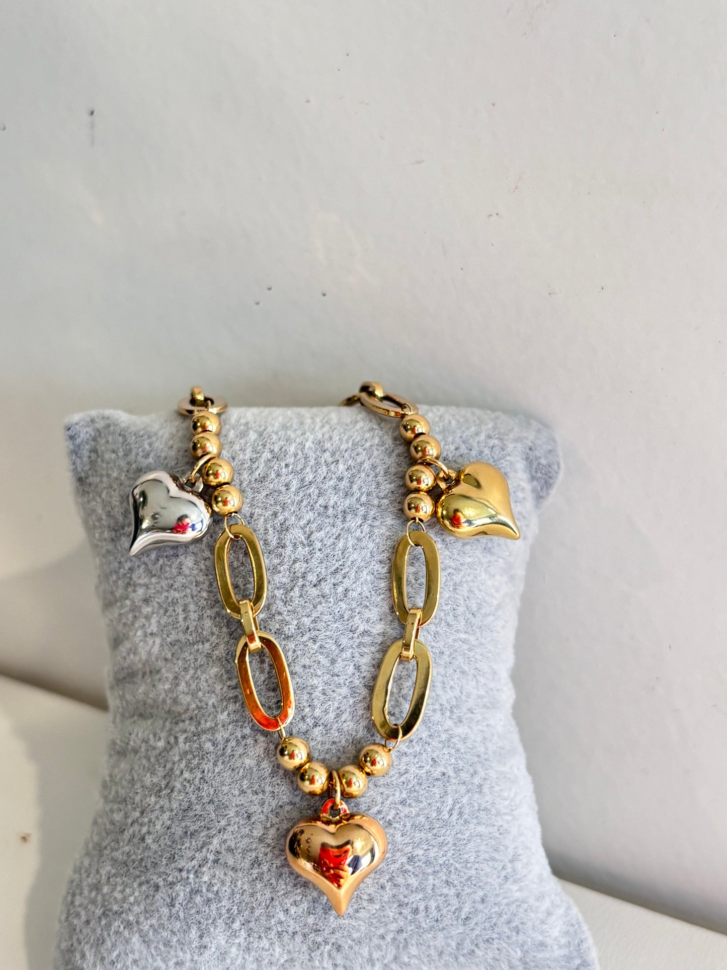 Tri colour charm bracelet
