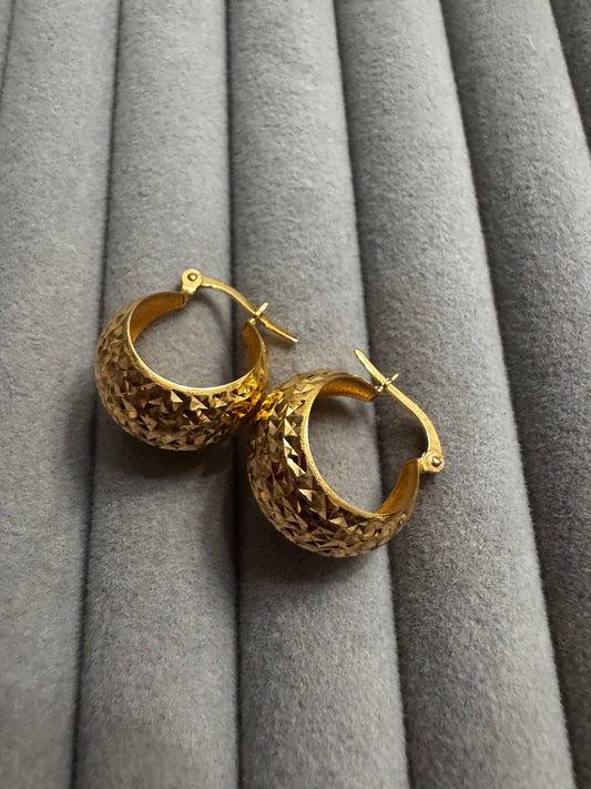 18k gold necklace & 3 sets of earrings