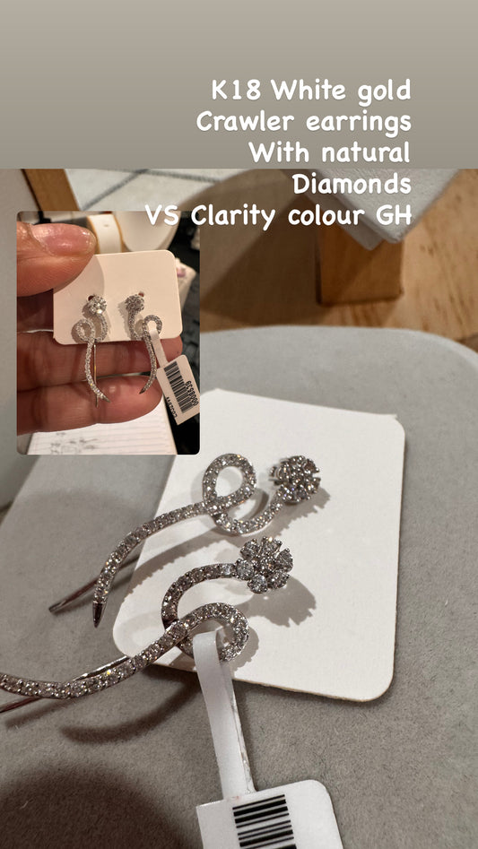 Crawler earring k18 white gold