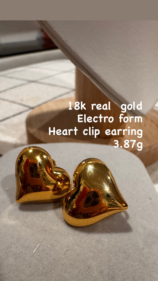 Heart clip chunky earring