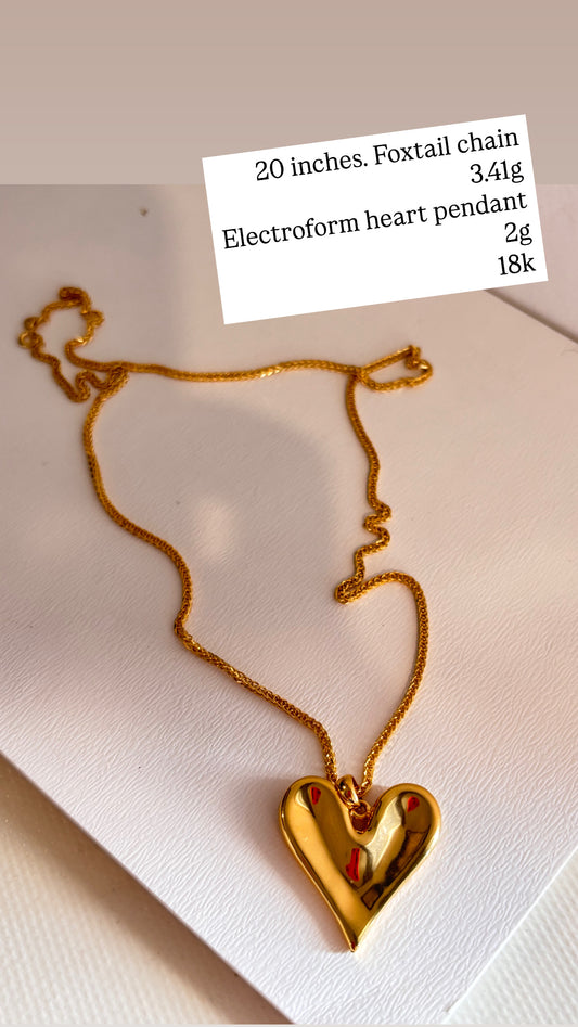 Foxtail set w/heart pendant
