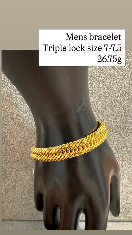 Triple lock solid bracelet