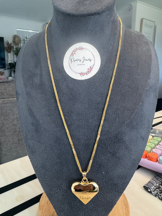 Foxtail chain w/heart