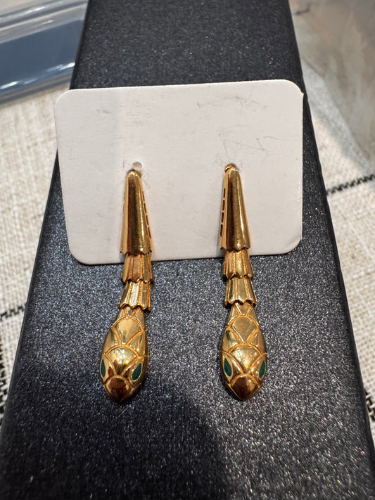 Serpent stud dangling earring