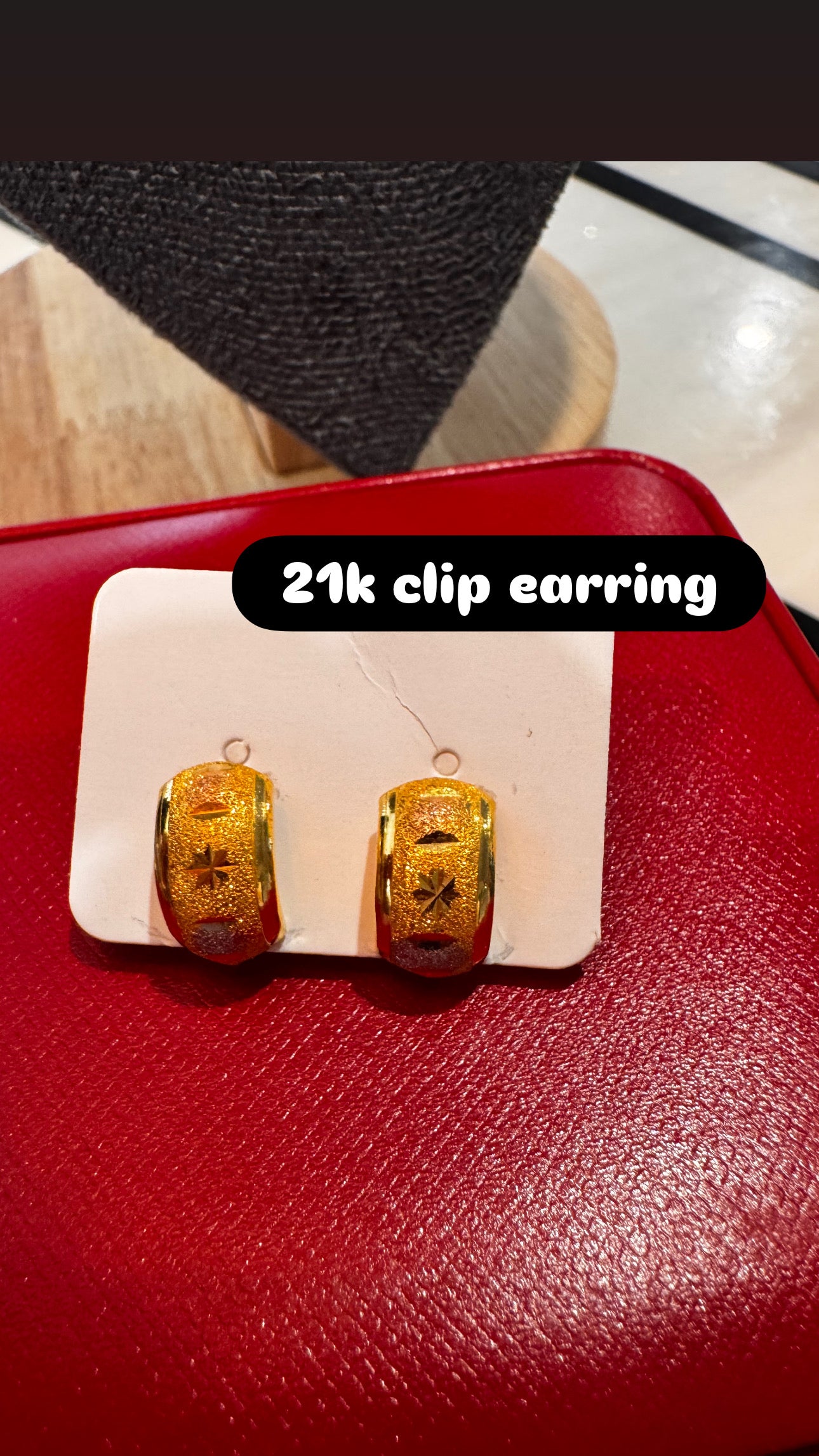 21k clip earrings