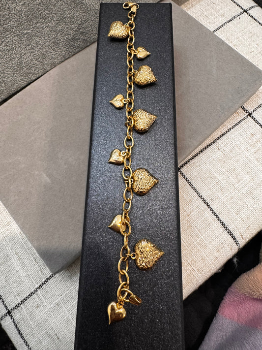 Heart charm bracelet