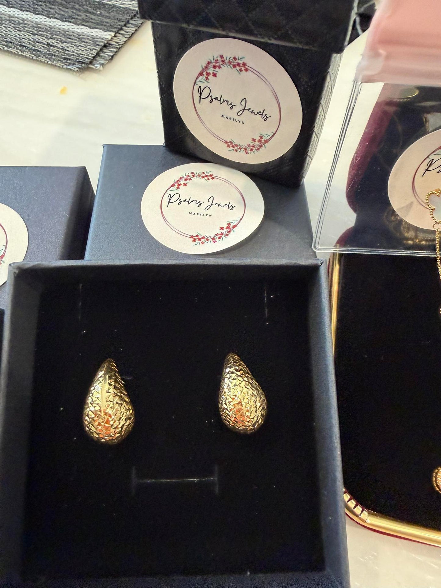 Teardrop and clip on earrings