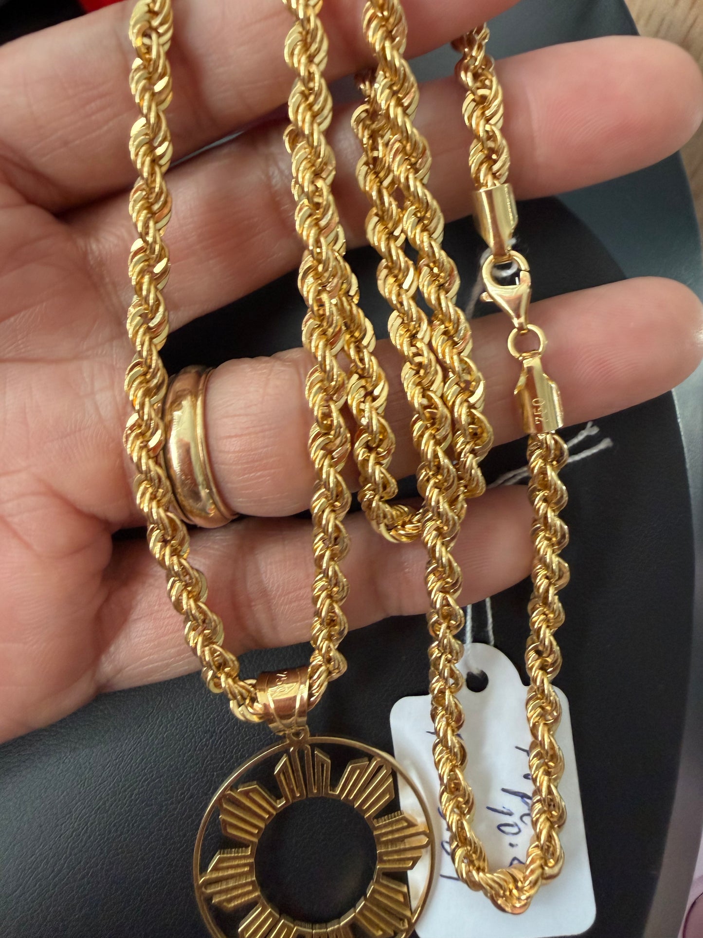 Rope chain with Sun Pendant