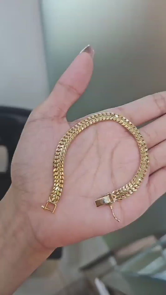 K18 Japan gold heart biz bracelet